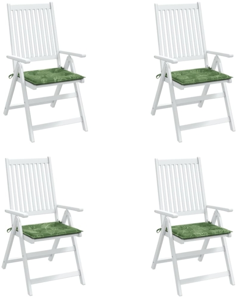 vidaXL Stuhlkissen, 4 Stk., Stoff Blattmuster, 40 x 40 x 3 cm Bild 3