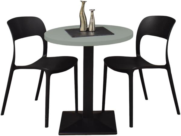 Bartisch rund Elanur 70 cm schwarz matt/Pinie green matt lack 14591