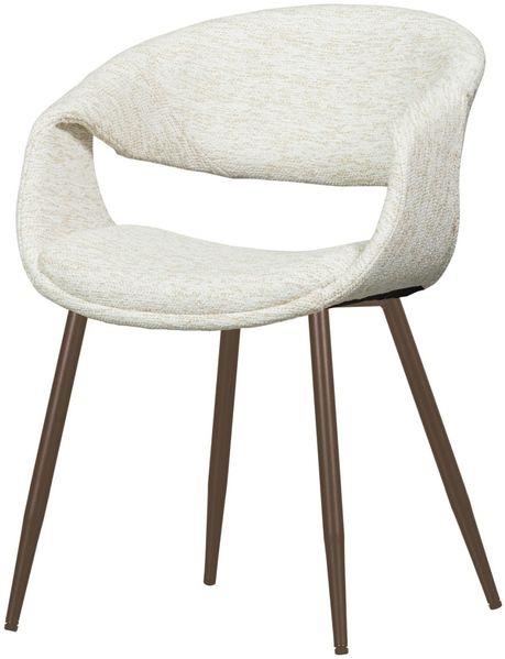 Esszimmerstuhl Yossi aus Webstoff, modern und gepolstert, Natur/Kupfer, komfortables Design