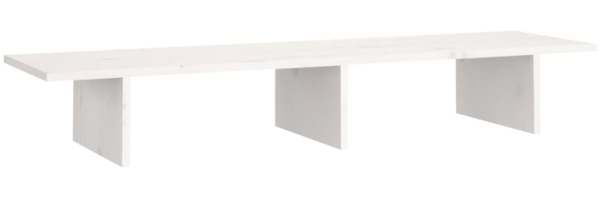 vidaXL Monitorständer Weiß 100x27x15 cm Massivholz Kiefer 813980