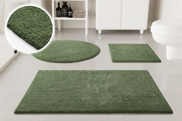 OTTO home Badematte Selenne, Höhe 20 mm, rutschhemmend beschichtet, fußbodenheizungsgeeignet, Baumwolle, rechteckig, Badteppich, getuftet, modern, Uni, antirutsch, flauschig, Baumwolle