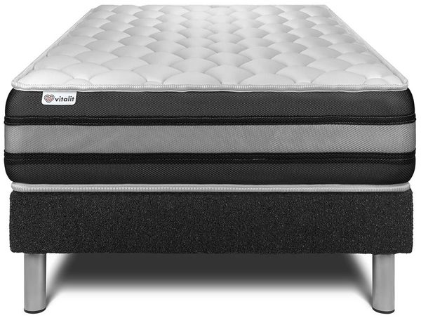 Matratzenset VITAL SPRING ZEN 90 x 190 cm Bettrahmen Kit schwarz