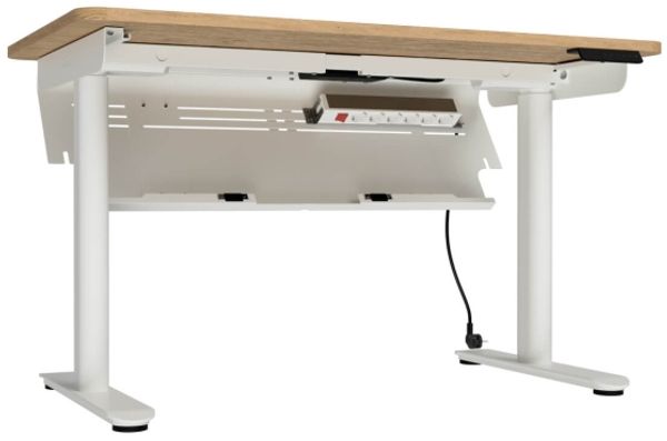 Ergotopia Kabelwanne für Desktopia One Schreibtisch – Kabelmanagement & Kabelführung unter Tisch, breitenverstellbar, Weiß