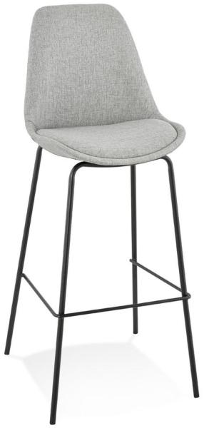 Kadima Design Barhocker Grau-Schwarz | 75 cm Sitzhöhe | Gepolstert Rückenlehne Fußstütze | Stoff Metall | 100 kg belastbar