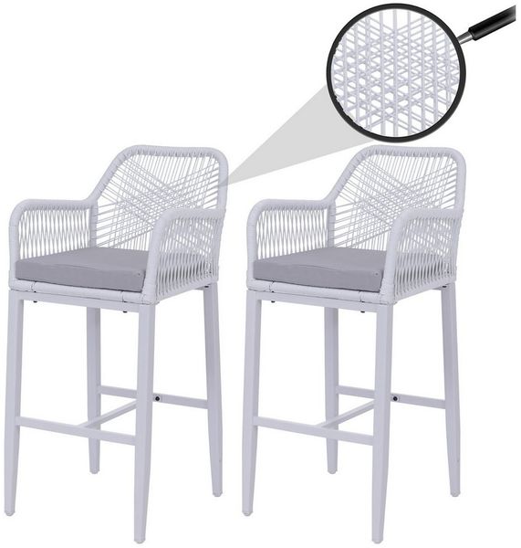 MCW Barhocker MCW-P91 (2 St), Stabiles Stahl-Gestell, Hohe Stoffqualität 180 g/m²