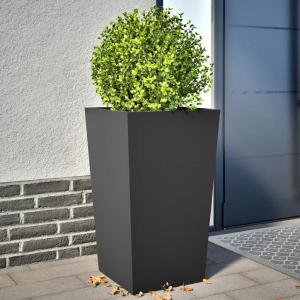 vidaXL Pflanzkübel 2 Stk. Schwarz 45x45x75 cm Stahl 851095