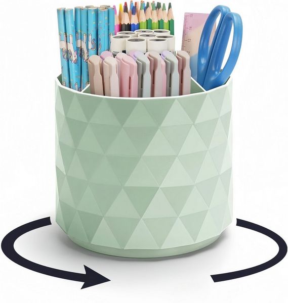 FOUORTUNATE-BEE Make-Up Organizer Rotierender Kosmetik-Organizer für Büro, Schule & Zuhause, Drehbare Aufbewahrungsbox für Kosmetik & Malutensilien