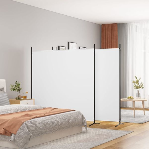 vidaXL 4-tlg. Paravent Weiß 698x180 cm Stoff 350282