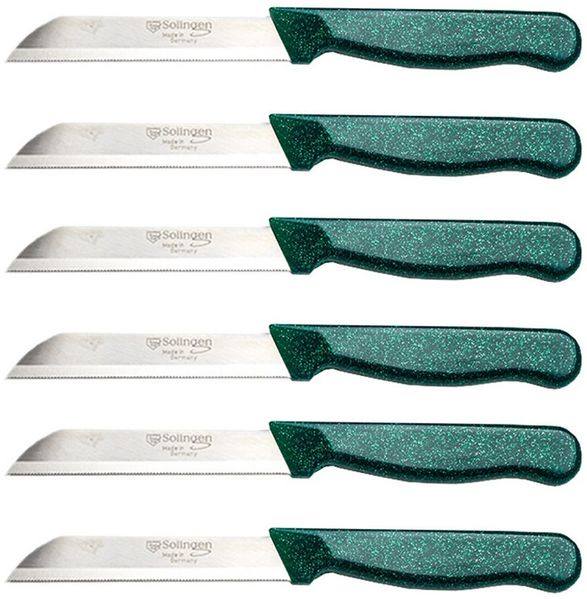 Visaggio Obstmesser Solingen Allzweckmesser Schälmesser Gemüsemesser Küchenmesser, Wellenschliff Solingen Messer, Flitter Optik, Edelstahl (rostfrei)