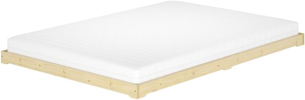 Futonbett platzsparend extra niedriges Studentenbett 140x200 Fichte Tanne geölt V-60.47-14 Rollrost und Matratzen inkl.