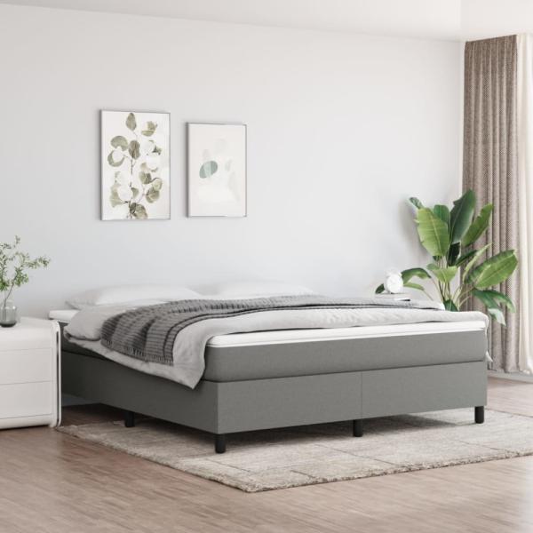 Boxspringbett Dunkelgrau 160x200 cm Stoff [3120871]