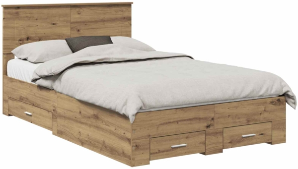 vidaXL Bettrahmen Artisan-Eiche 135x190 cm Holzwerkstoff 3408280