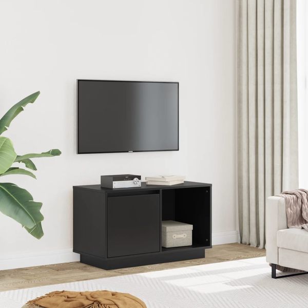 vidaXL TV-Schrank Schwarz 74x35x44 cm Massivholz Kiefer 814338