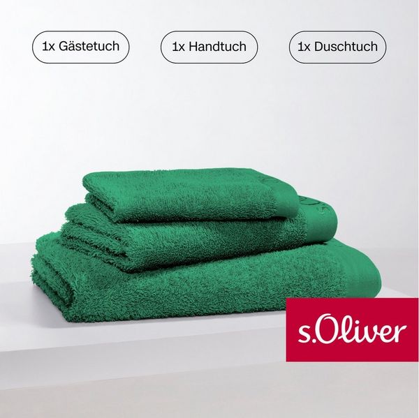 s.Oliver Handtuch Set s.Oliver, Premium Qualität, 600 gr/m², Walkfrottier (Set, 3-St), 1 Gästetuch 30x50 cm, 1 Handtuch 50x100 cm, 1 Duschtuch 70x140 cm