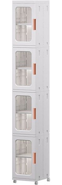 TUWENA Badkommode 3/4 Etage Badezimmerschrank, Schmal Badschrank Hochschrank mit Rädern, Schrank Toilettenpapier, Platzspare Kunststoffschrank, Beistellschrank