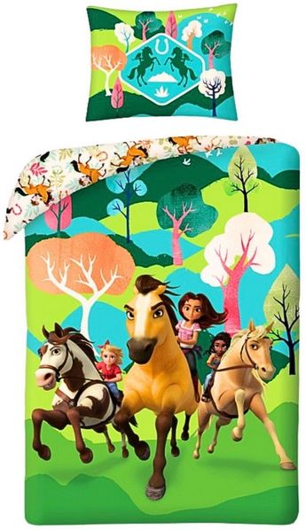 DREAMWORKS Spirit RIDING FREE Kinderbettwäsche Spirit Untamed, Baumwolle, 2 teilig, Wendebettwäsche 135-140x200 cm