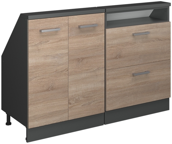 Küchenschrank für Dachschrägen R-Line Sonoma 120 cm 2er Set Vicco