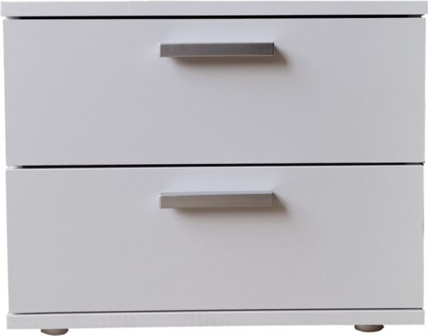 HTI-Living Nachtkommode Nachtschrank Weiß mit 2 Schubladen Nina (Stück, 1 St, 1 Nachtschrank), Nachttisch Nachtkommode Nachtkonsole