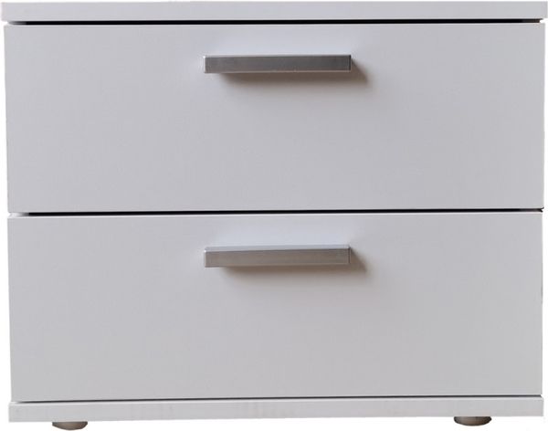 HTI-Living Nachtkommode Nachtschrank Weiß mit 2 Schubladen Nina (Stück, 1 St, 1 Nachtschrank), Nachttisch Nachtkommode Nachtkonsole