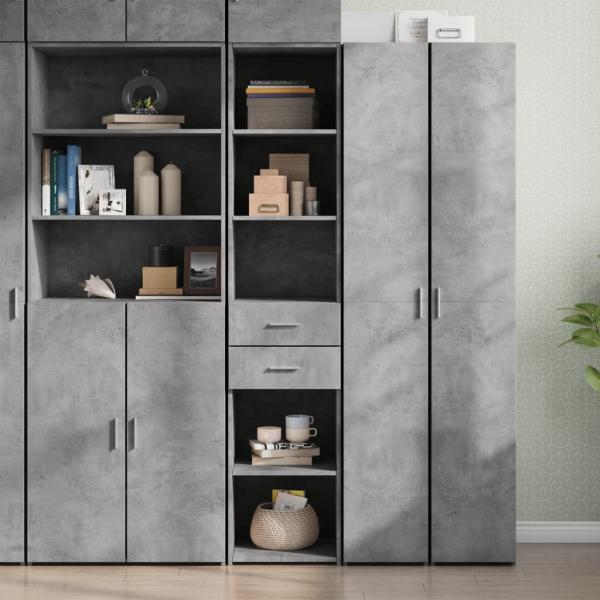 vidaXL Highboard Betongrau 40x42,5x185 cm Holzwerkstoff 3281444