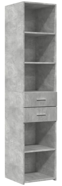 vidaXL Highboard Betongrau 40x42,5x185 cm Holzwerkstoff 3281444