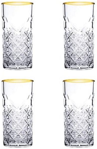 Timeless Raki Gold 180cc 4er Cocktailglas 450ml Golden Touch Gläser-Set