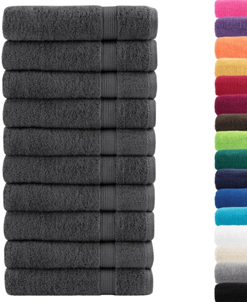 vidaXL Premium Duschtücher SOLUND 10 Stk. Anthrazit 70x140 cm 600 g/m² 137162