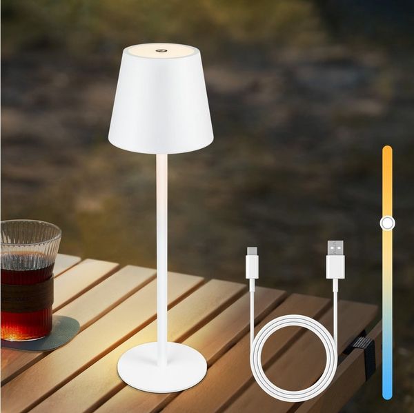Nettlife LED Tischleuchte Kabellos Nachttischlampe Touch Dimmbar IP54 LED Tischlampe, Touch,Dimmbar, LED fest integriert, Schreibtisch Nachttisch Schlafzimmer