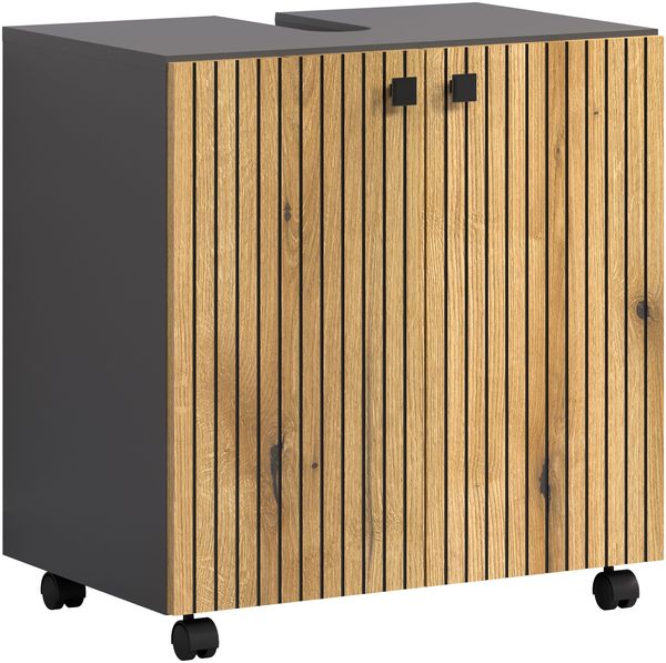 Waschbeckenunterschrank Bliss in Evoke Eiche und grau 60 cm
