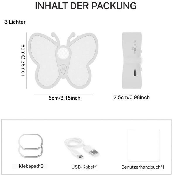 PRIISF Nachtlicht LED Wandleuchte Akku Kabellose Wandlampe Innen Modern Bewegungsmelder, USB-Aufladbare, süße Tiere Kinder Nachttischlampe, Flurlampen Wandbeleuchtung Wand-Lampe Strahler Effekt Leuchte Licht, Wandbeleuchtung für Wohnzimmer Schlafzimmer...