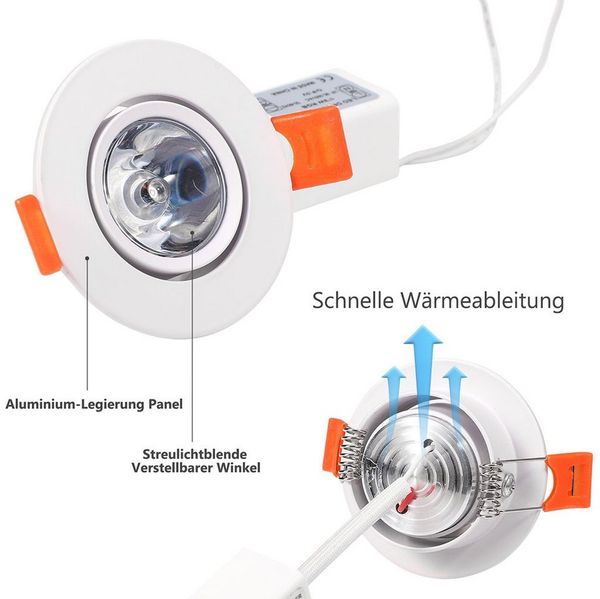 MUPOO LED Einbauleuchte RGB Einbaustrahler Dimmbar mit Fernbedienung, 4 Stimmungsmodi, 3 W Bild 3