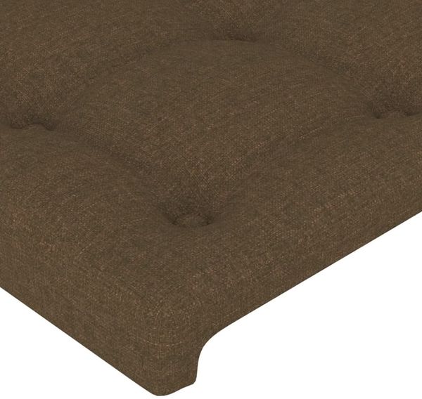 Einzelbett mit Kopfteil Stoff Dunkelbraun 120x200 cm Bild 10