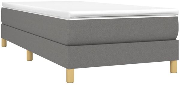vidaXL Boxspringbett mit Matratze Dunkelgrau 80x200 cm Stoff 3144128 Bild 3