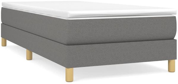 vidaXL Boxspringbett mit Matratze Dunkelgrau 80x200 cm Stoff 3144128 Bild 2