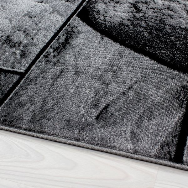 Carpettex Kurzflor-Bettumrandung Steindesign, Höhe 12 mm, (Bett-Set, 3-tlg, Bettvorlage), Schlafzimmer Teppich Bettumrandung Läufer Set 3 teilig