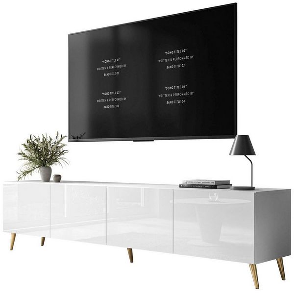 Lookway TV-Schrank AURA 200 auf Beinen TV-Schrank mit LED Beleuchtung Breite: 200 cm