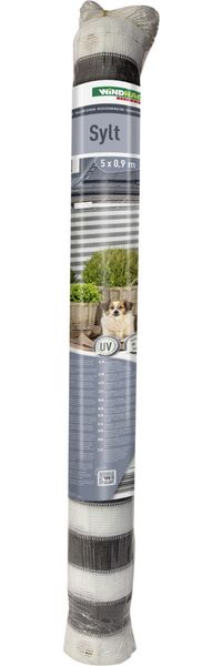 Windhager Balkonsichtschutz Sylt 0,9 x 5 m grau/weiß