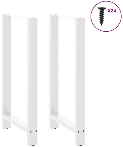 vidaXL Bartischbeine Weiß 2 Stk. 60x(110-111) cm Stahl 4013357 Bild 2