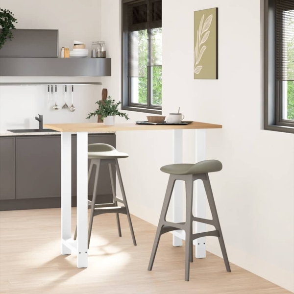 vidaXL Bartischbeine Weiß 2 Stk. 60x(110-111) cm Stahl 4013357 Bild 1