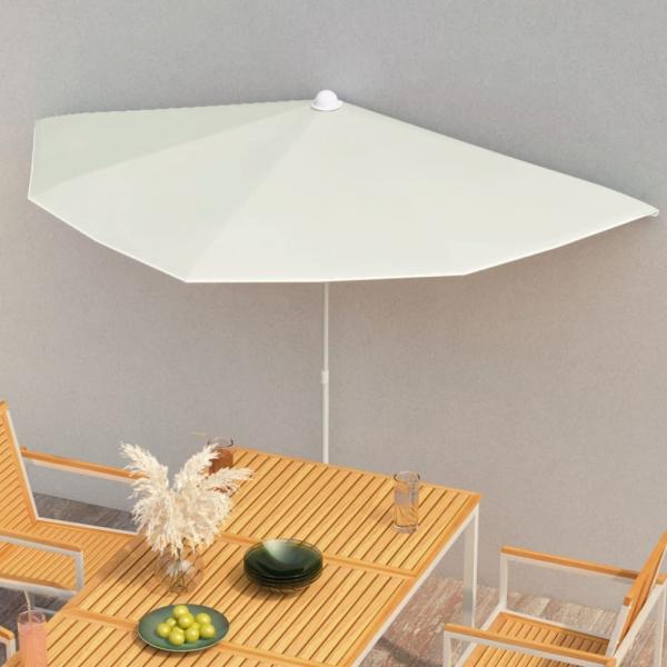 vidaXL Halb-Sonnenschirm mit Mast 180x90 cm Sandfarbe 315559
