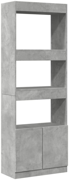 vidaXL Highboard 63x33x180 cm Betongrau Holzwerkstoff 3309603