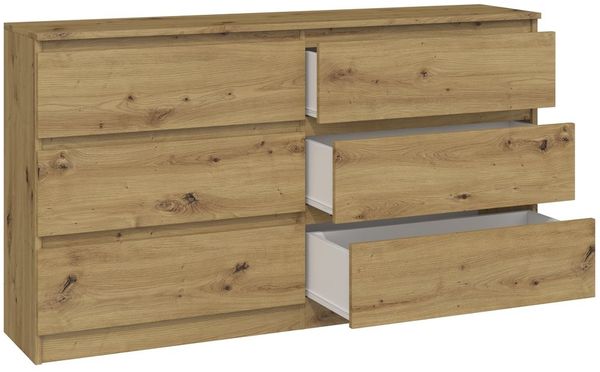 Raumhirsch Furniture Kommode Sideboard 140 cm breit (Maße 40 x 140 x 75 cm, 6 Schubladen), verschiedene Farben