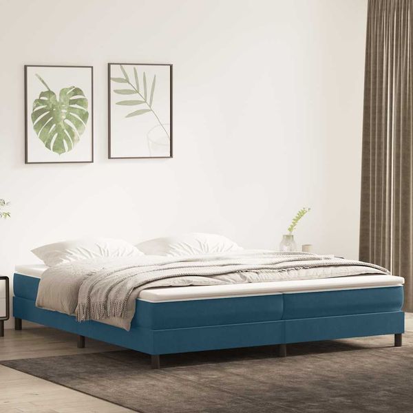 vidaXL Boxspringbett ohne Matratze Dunkelblau 200x220 cm Samt 3315895