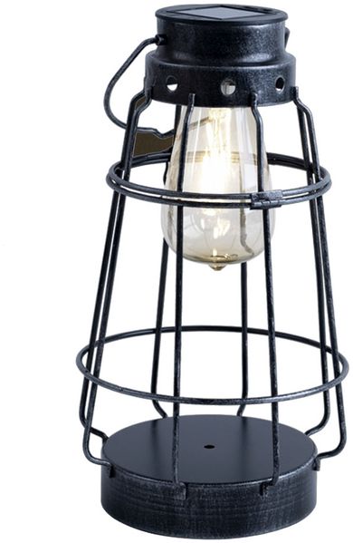 LED Solarleuchte, Akku, maritim, Metall, altsilber, H 27cm