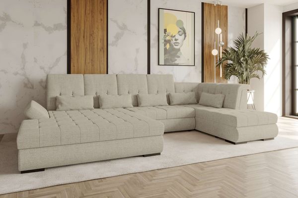99rooms Felicia Wohnlandschaft Chenille EDEN Creme Links