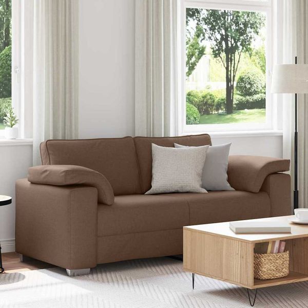 vidaXL Zweisitzer-Sofa Braun 180 cm Stoff 4105231