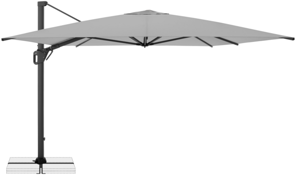 Doppler Sonnenschirm / Ampelschirm "LIFE 300 x 400 Side", hellgrau, 300 x 400 cm