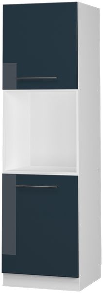 Herdumbauschrank Fame-Line Dunkelblau Hochglanz 60 cm mit offenem Regal Vicco