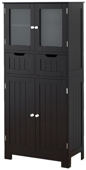COSTWAY Badkommode, Badschrank mit Schublade, verstellbarem Regal, weiß 128cm