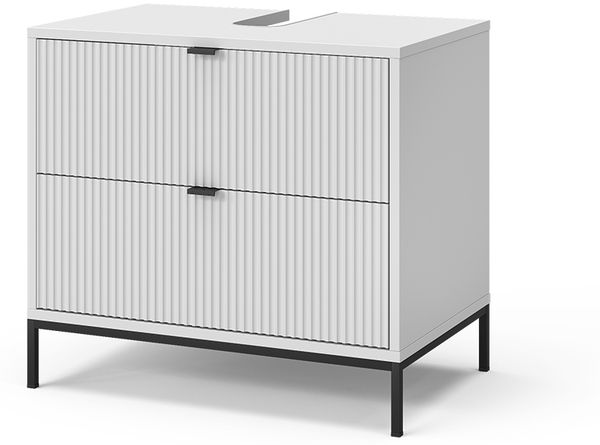 Waschbeckenunterschrank Eliza Weiß 70 x 63 cm mit 2 ausziehbaren Schubladen Vicco